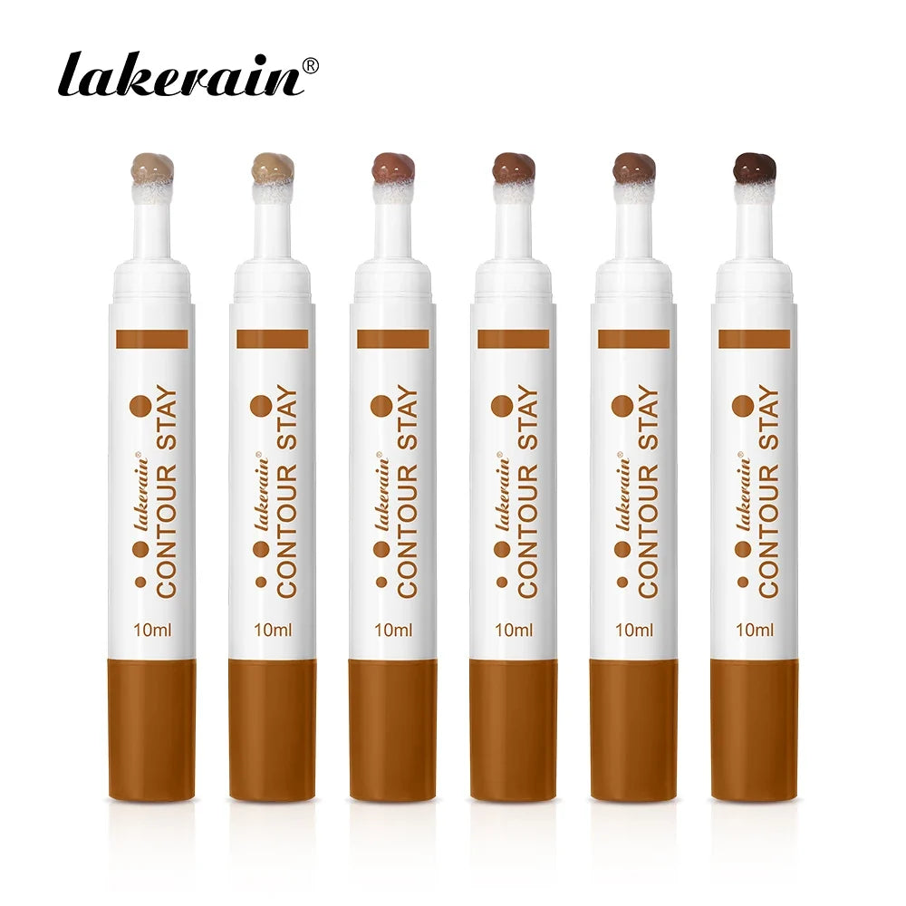6-colors Moisturizing Liquid Contour Stay Cream Bronzer Waterproof Lightweight 3D Concealer Nourishing Face Contour Makeup