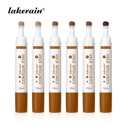 6-colors Moisturizing Liquid Contour Stay Cream Bronzer Waterproof Lightweight 3D Concealer Nourishing Face Contour Makeup