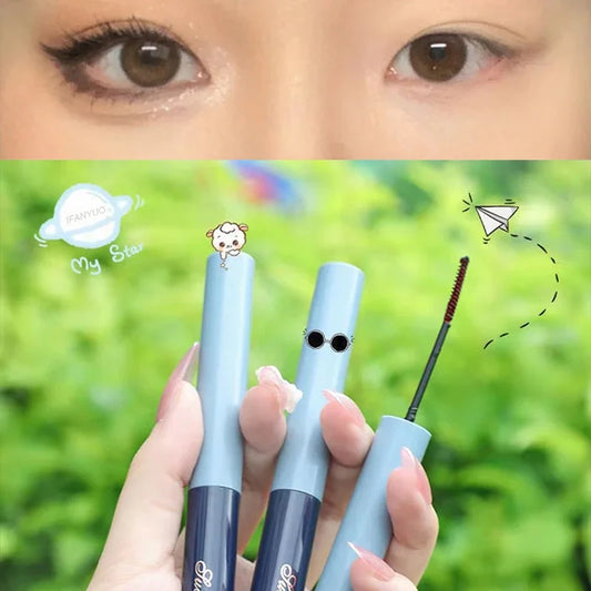 Ultra-fine Mascara Curl Thick Lengthening Eyelash Mascara Waterproof Non-smudge Brown Natural Curling Fine Brush Mascara Makeup