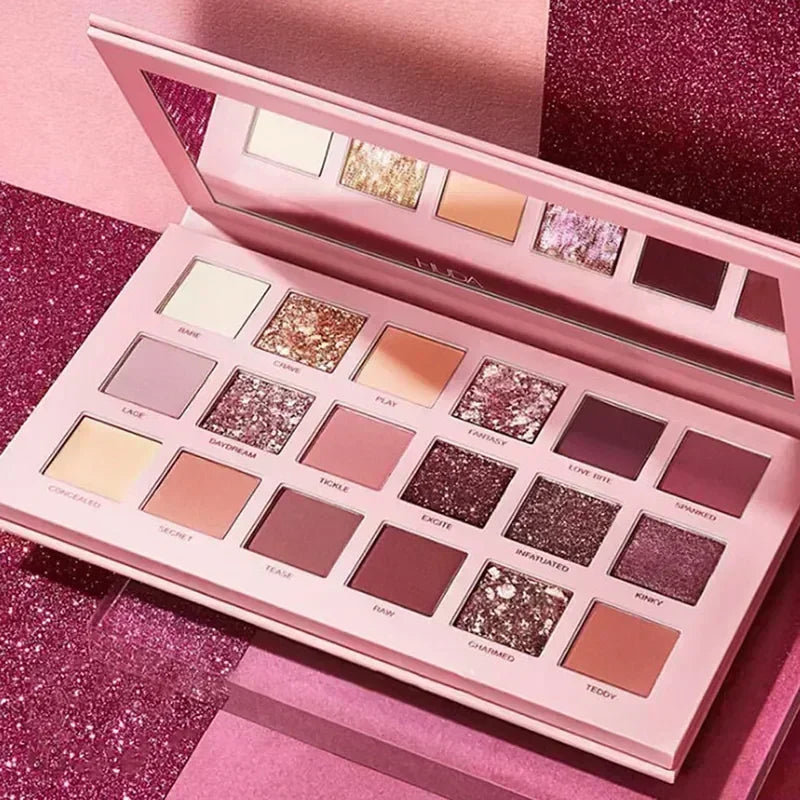 18-Color Eyeshadow Palette - Matte & Shimmer Cocoa Pigments