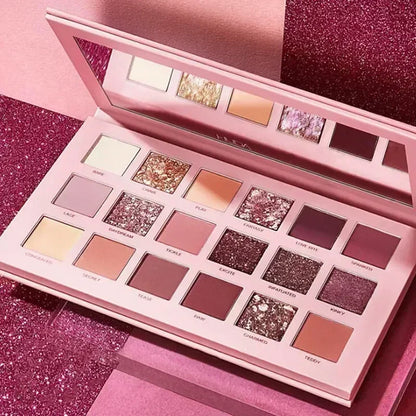 18-Color Eyeshadow Palette - Matte & Shimmer Cocoa Pigments