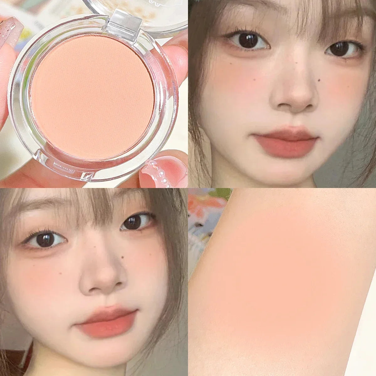HISYI monochrome blush whitening matte cosmetics vitality girl nude makeup natural smudge monochrome blush plate