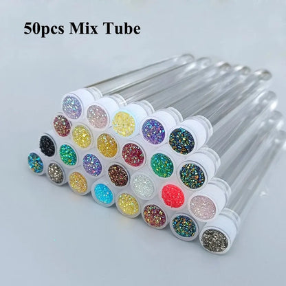 50Pc Reusable Eyebrow Brush Tube Eyelash Brush Eyebrow Brush Replaceable Dust-proof Sparkling Diamond Makeup Brush
