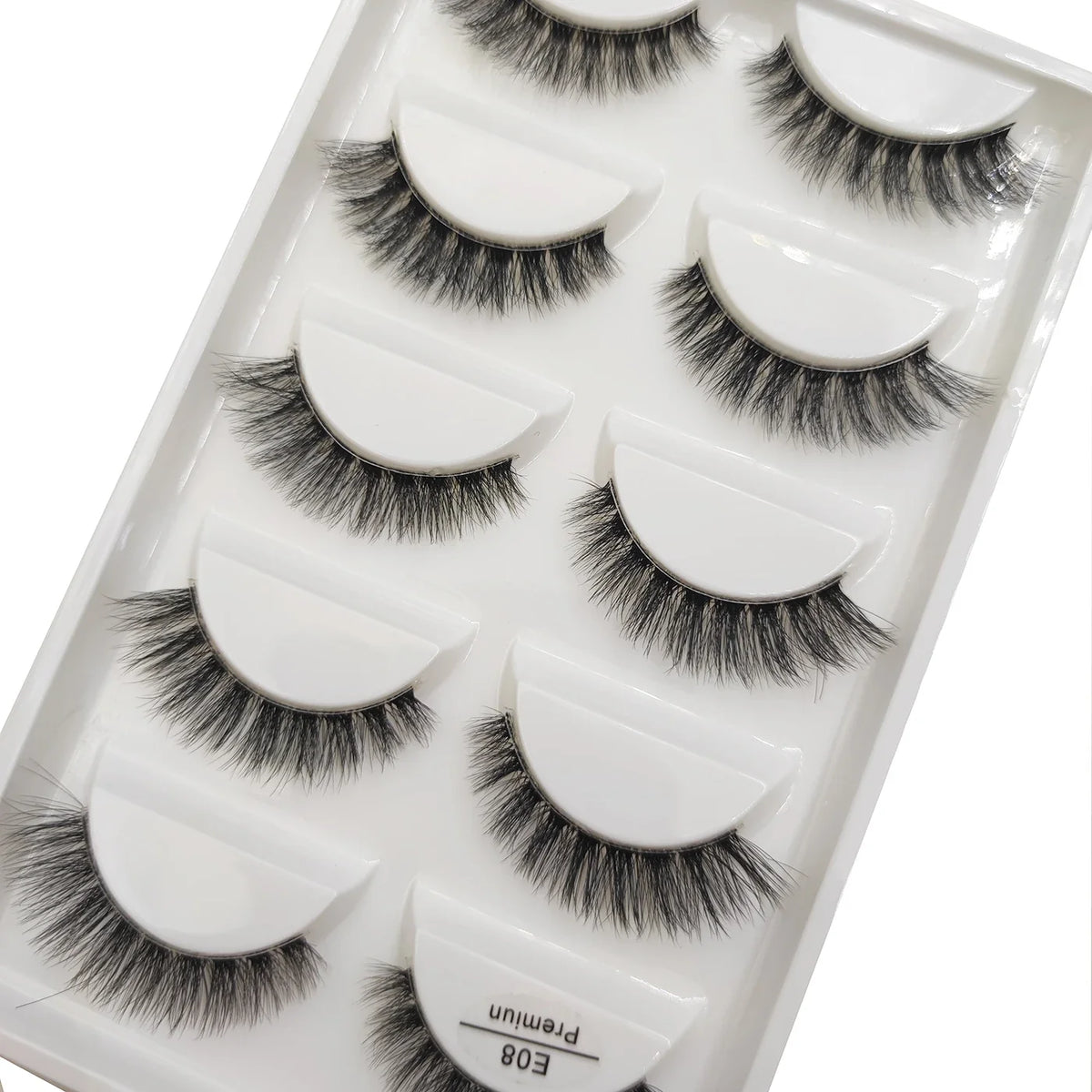 Transparent 3D Mink Eyelashes, Natural Clear False Eye Lashes, Soft Invisible Eyelash, Wispy Makeup Faux Cils, H13 X08, 5 Pairs