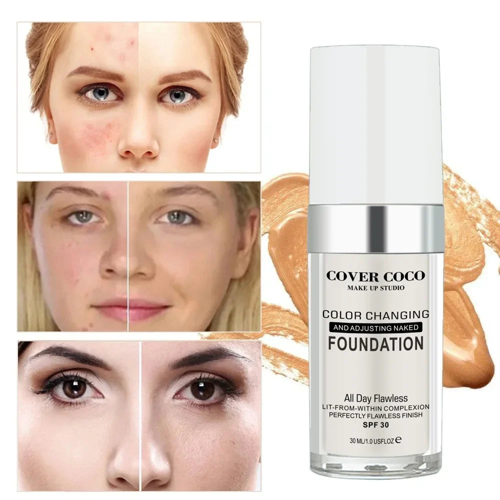 Cover Coco Long Lasting Concealer Liquid Foundation Skin Color Liquid Foundation Light and Transparent Moisturizing Cream