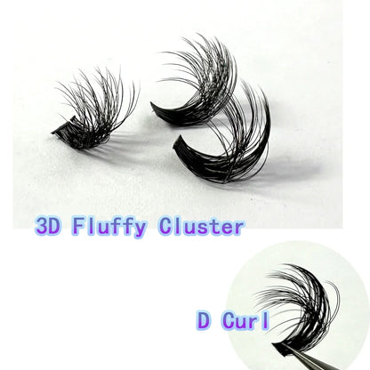 54Row 30D-100D 5D Fluffy Thick Lashes Clusters 9-16mmMix Wispy Individual Lashes Extensions Clusters DIY Makeup False Eyelashes