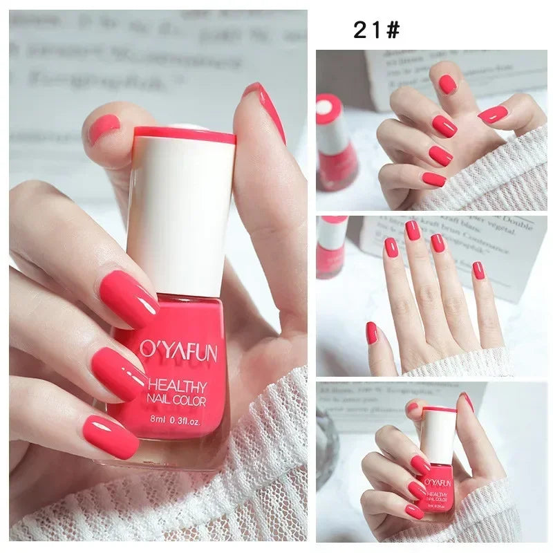 8ml Matte Waterproof No-bake Nail Polish Nail Art Tearable Quick Dry Normal Without Lamp Nail Polish Glitter Sequins UV Varnish