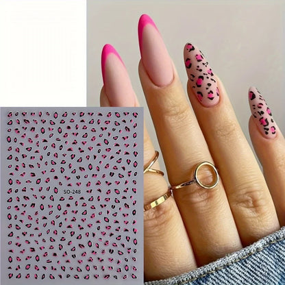 3PCS Meilad leopard print nail stickers, easy to apply for DIY nail decoration, gifts, party and wedding makeup styling