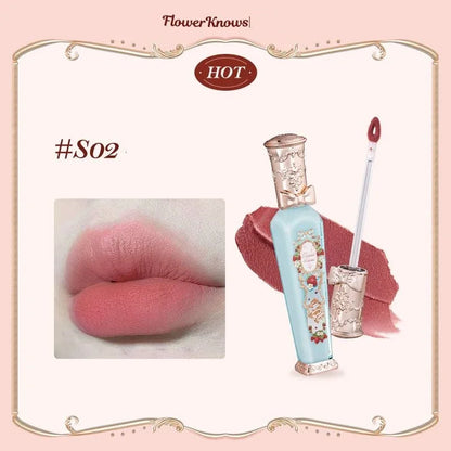 Flower Know Strawberry Rococo Cloud Liquid Lipstick Cream Lip Glaze Matte Milk Tea korean Makeup Long Lasting Lipgloss