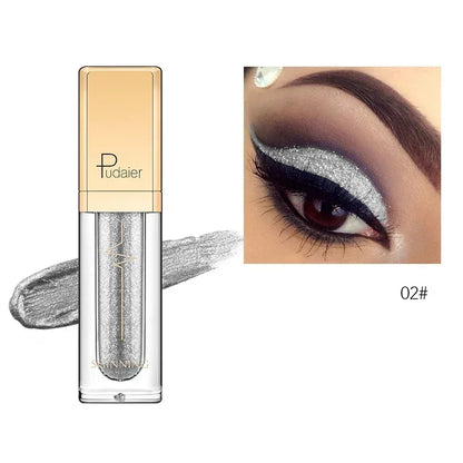 New Make Up Liquid Eyeshadow Waterproof Glitter Pigments Purple Gold Metalic Women Beauty Gel Eye Shadow Cream 18 Colors Makeup