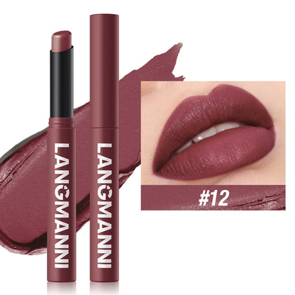 12 Color Matte Lipstick Non-Stick Cup Long-Lasting Velvet Finish Lipstick Pen  Smooth Matte Lip Color Waterproof Non-Fading
