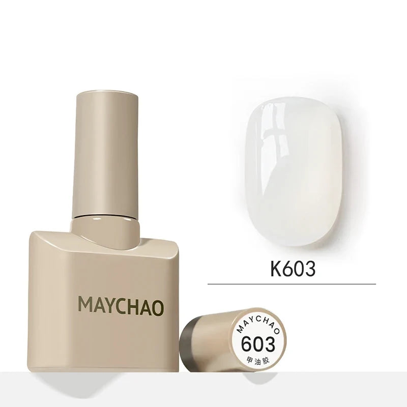 MAYCHAO 12ml Jelly Gel Nail Polish Semi Permanent Top Coat Soak Off UV LED Gel Art Nail Varnish Manicure Long Lasting Nail Gel
