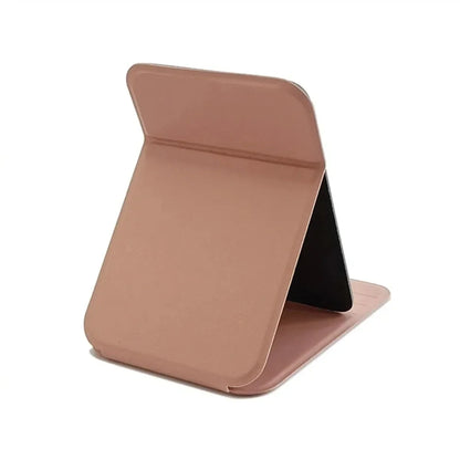 Woman MINI Folding Makeup Mirror High-quality Portable Pocket Makeup Mirror Single-side Creative Women Solid Color Handle Desk