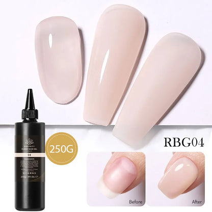 BORN PRETTY 250g Pure Black White Color Gel Nail Polish Semi Permanent Jelly Nude Gel Refilled Package Soak Off UV LED Gel