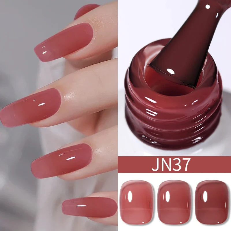 BORN PRETTY 10ml Blood Red Jelly Gel Nail Polish Halloween Nails Art Gel Polish Sheer Translucent Nail Gel for Winter Manicure