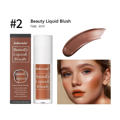 Beauty Liquid Blush Velvet Matte Blusher Face Pigment Lasting Waterproof Natural Cream Cheek Tint Orange Peach Maquiagem 4ml