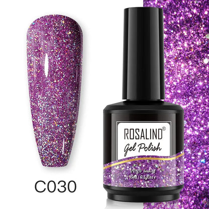 ROSALIND 7ml/15ml Summer Green Gel Nail Polish Semi Permanent Nail Art Manicure Soak Off Top Base Matt Hybrid Varnishes UV Gel