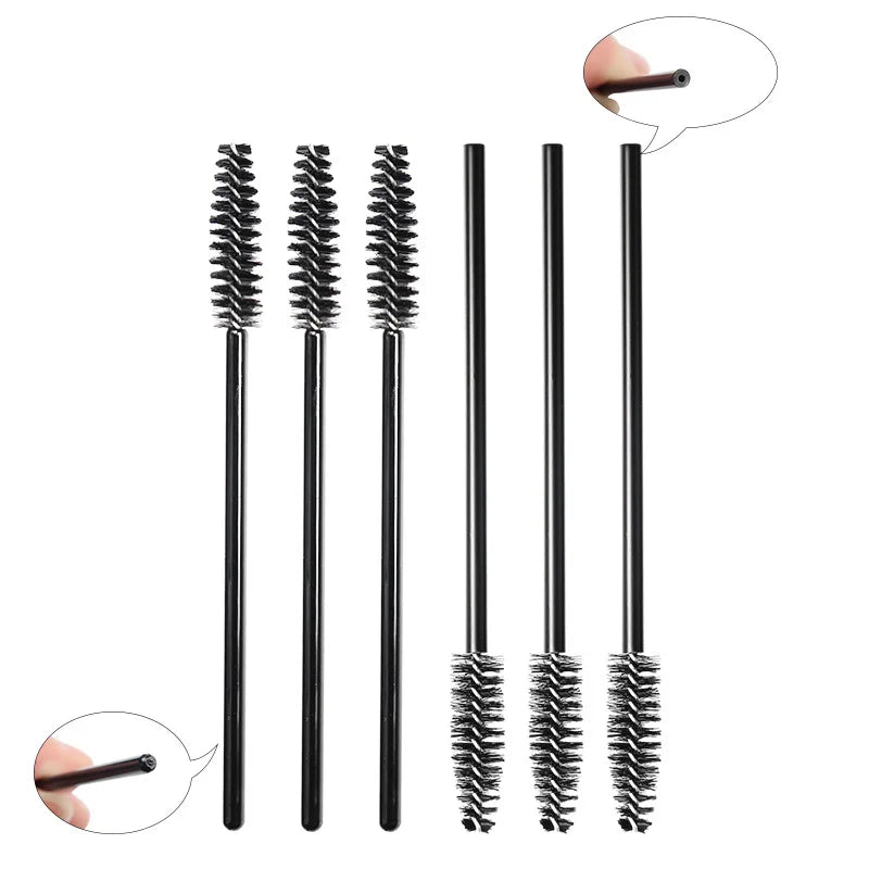 50Pcs Makeup brushes Disposable Crystal Eyebrow brush Diamond Handle Mascara Wand Applicator Eye Lashes Eyelash Extension Tools