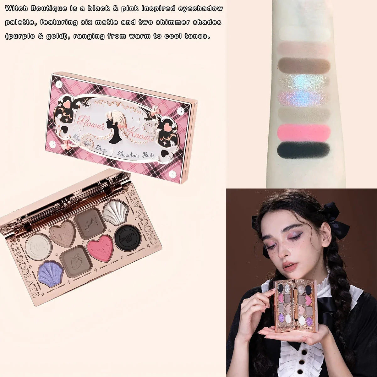 Flower Knows Chocolate Wonder-Shop 8-Color Eyeshadow Palette