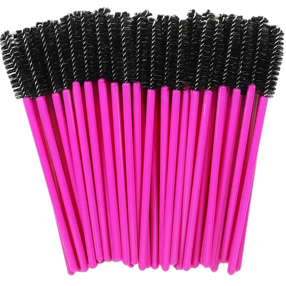50Pcs Makeup Eyelash Brushes Disposable Crystal Eyebrow brush Diamond Handle Mascara Wand Applicator Lashes Extension Tools