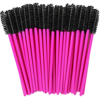 50Pcs Makeup Eyelash Brushes Disposable Crystal Eyebrow brush Diamond Handle Mascara Wand Applicator Lashes Extension Tools