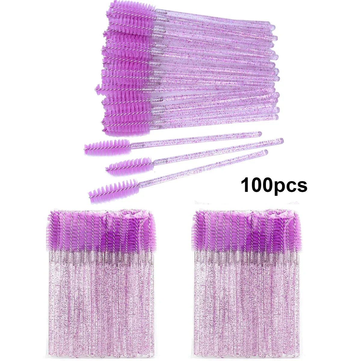 100pcs For Eyelash Extension Makeup Disposable Eyelash Brushes Spoolies Micro Lash Mascara Wands Combs Wholesale