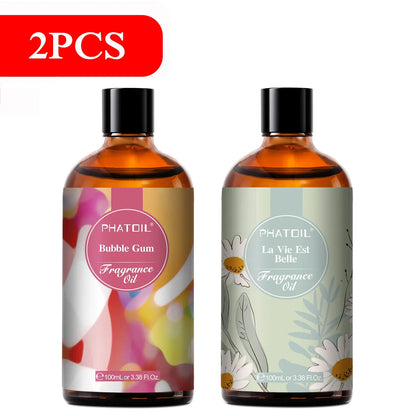 PHATOIL 100ml Fragrance Oil Coconut & Vanilla Bubble Gum Sea Breeze White Musk Aroma Fragrance Oils For Candles Soap Making
