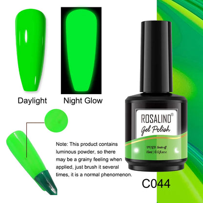 ROSALIND 7ml/15ml Summer Green Gel Nail Polish Semi Permanent Nail Art Manicure Soak Off Top Base Matt Hybrid Varnishes UV Gel