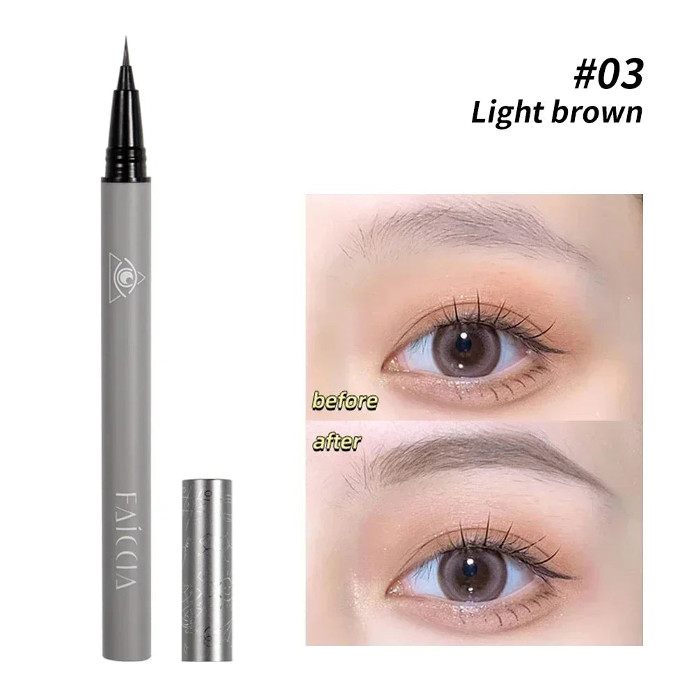 Water Liquid Eyebrow Pencil Waterproof Long Lasting No Blooming Eyeliner Lying Silkworm Ultra Fine Eyebrow Tattoo Pencil Makeup