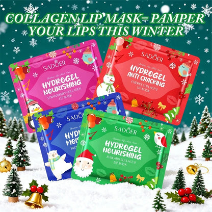 Gel Collagen Lip Mask Crystal Lip Pads For Moisturizing, Anti-Wrinkle, Firms & Hydrates Lips remove lip lines For Christmas
