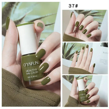 40 Colors Autumn Brown Colors Series Gel Varnish Water Based Nail Polish  Water Based No Baking Quick Dry Peel Off Nail Varnish