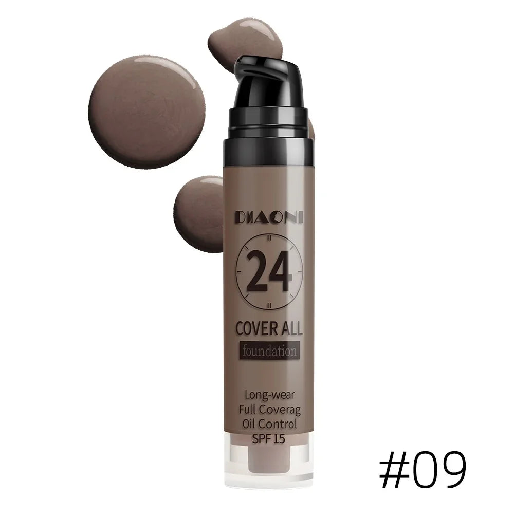 Professional makeup 9-color waterproof moisturizing liquid fully covering concealer 24H durable liquid foundation natural matt