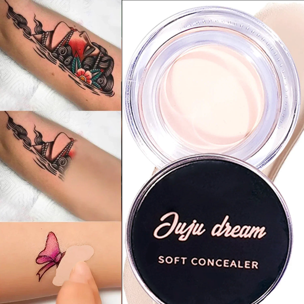 Full Coverage Waterproof Concealer – Hides Tattoos, Scars & Blemishes, Natural Matte Foundation for All Skin Tones, Long-Lasting