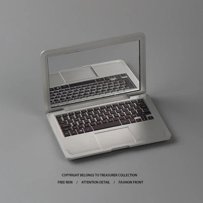 Creative Portable Mini Computer Mirror Foldable Laptop Shape Makeup Mirror High Quality Pocket Mirror Beauty Makeup Mirror