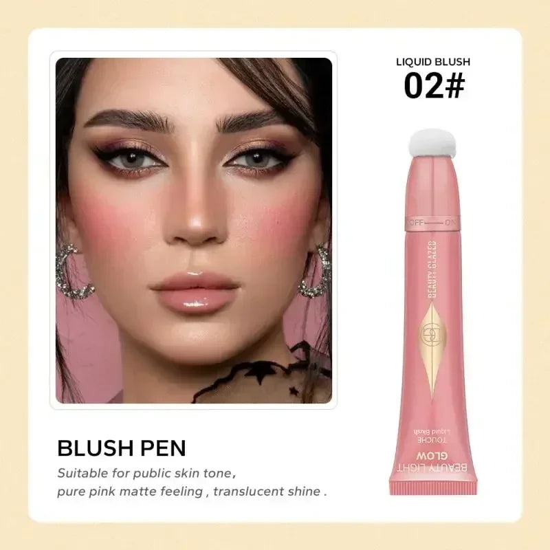 BEAUTY GLAZED 7 Colors Liquid Blush Stick Highlighter Multi Functional Make Up Pen Lip Cheek Waterproof Lasting Cosmetic