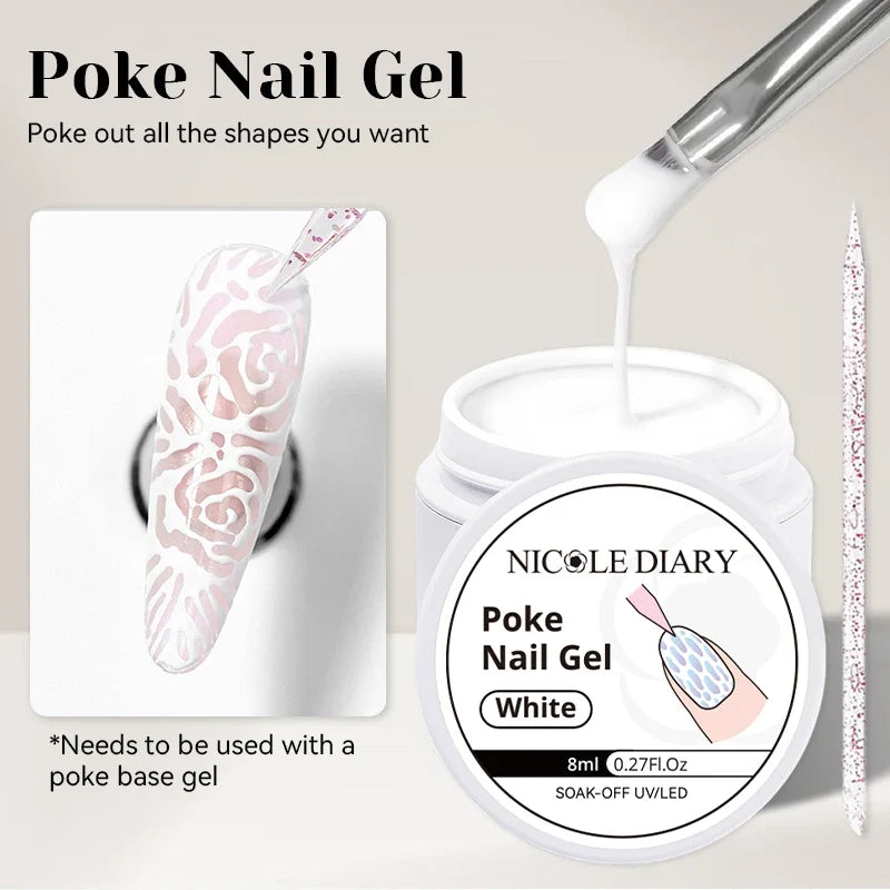 NICOLE DIARY White Non Stick Hand Extension Gel Nail Polish For 3D Shaping Carving Flower DIY Nail Art Extension Acrylic