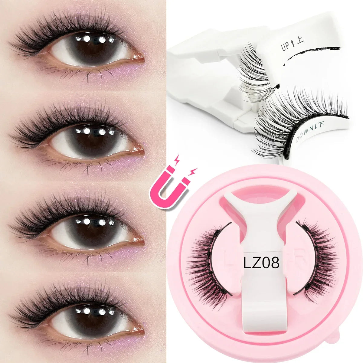 YSDO Magnetic Eyelashes Reusable Winged Magnetic 3D Mink lashes Long-Lasting No Glue Needed False Eyelashes with Tweezer Makeup