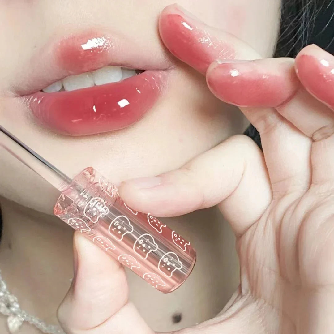 Cherry Pink Mirror Water Lip Gloss - Moisturizing Glass Lip Oil