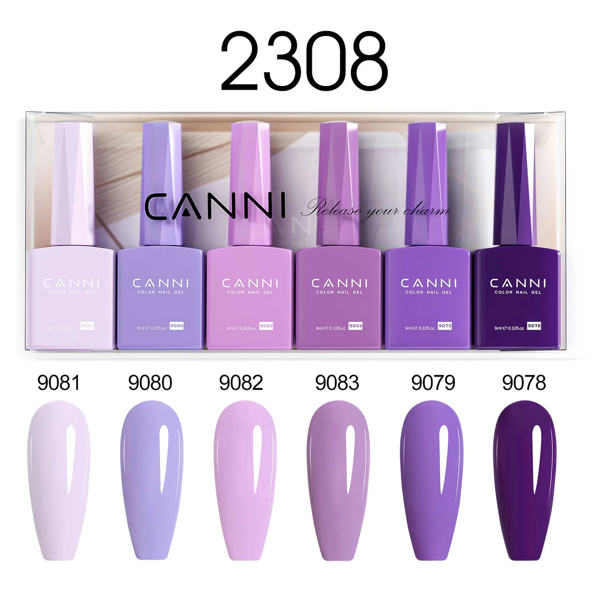 6pcs*9ml CANNI Nail Gel Polish Kit HEMA FREE Jade Jelly Nude Jelly Pink VIP Kit Christmas Gift French Nail Design Natural Color
