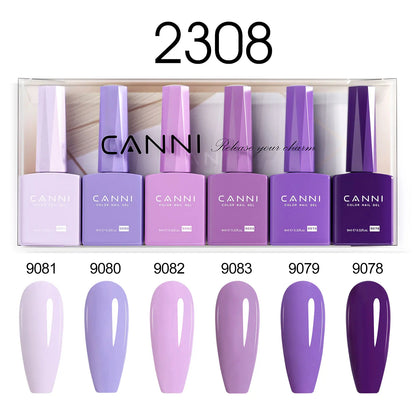 6pcs*9ml CANNI Nail Gel Polish Kit HEMA FREE Jade Jelly Nude Jelly Pink VIP Kit Christmas Gift French Nail Design Natural Color