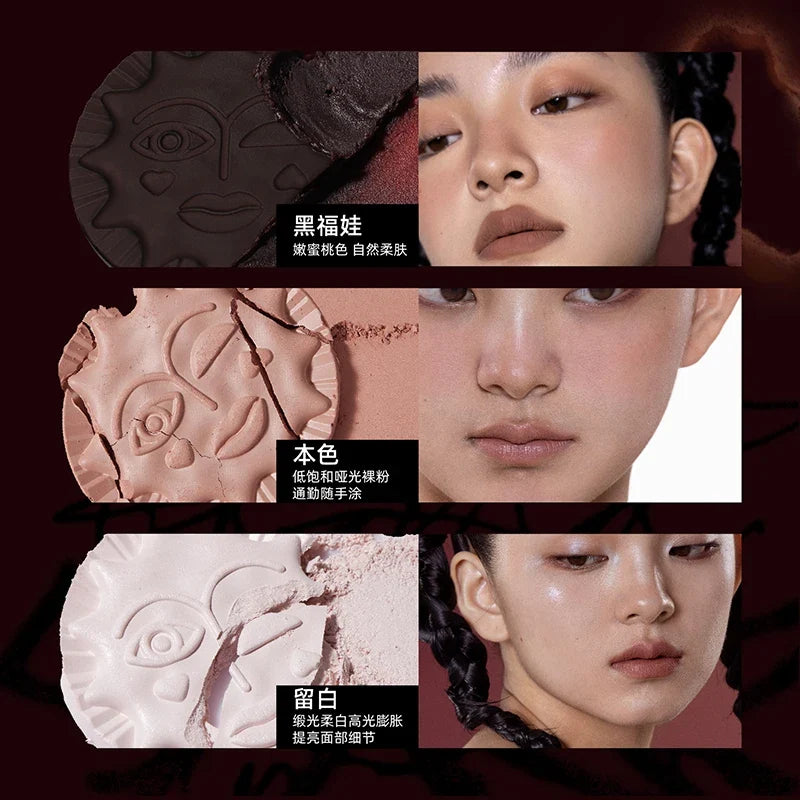 Girlcult Emotional Powder Blush Black Fuwa Cream Blusher Highlight Expansion Color White Nude Color Fine Matte Cold Natural