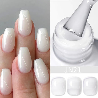 BORN PRETTY Jelly Nude Gel Nail Polish 10ml Light Pink Peach Translucent Color UV Light Cure Gel Varnish Nail Art DIY at Home