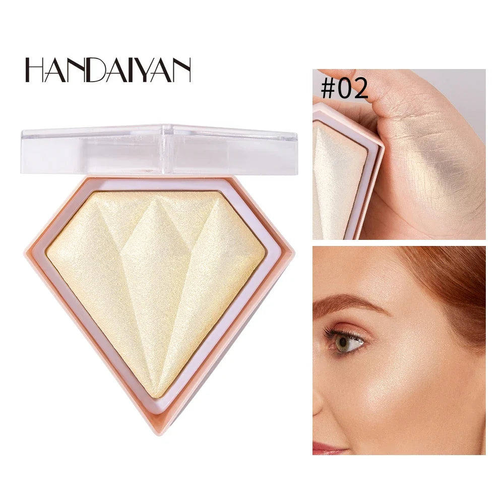 Natural Diamond Highlighter Powder 5 Color Shimmer Contour Nose Shadow Brightening Face Makeup Cosmetics Palette