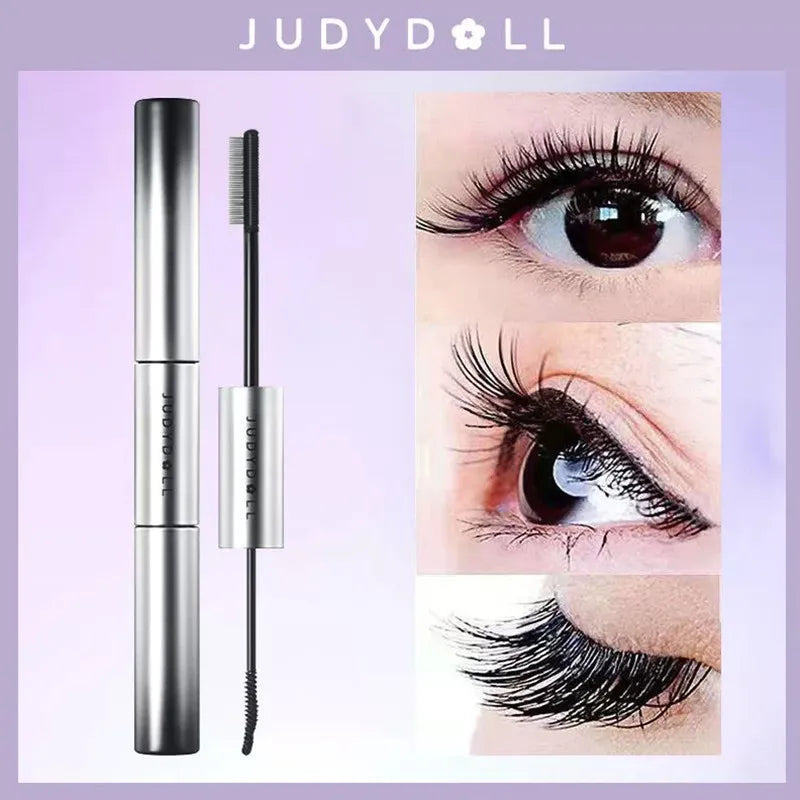 Judydoll Dual-Ended Mascara Waterproof Volumizing Curling Lengthening - Smudge Proof Fiber Brush, 2-in-1 Clump-Free Formula