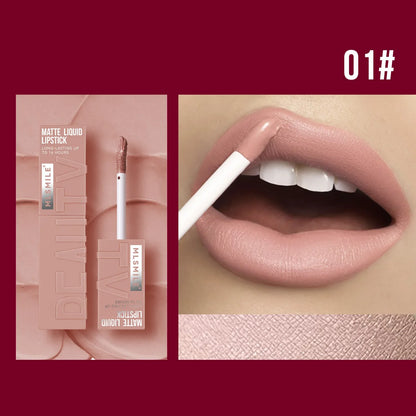 MLSMILE 6 Color Non-stick cup Velvet Satin Gloss Lip glaze Mist Liquid matte lipstick Waterproof long-lasting color liquid