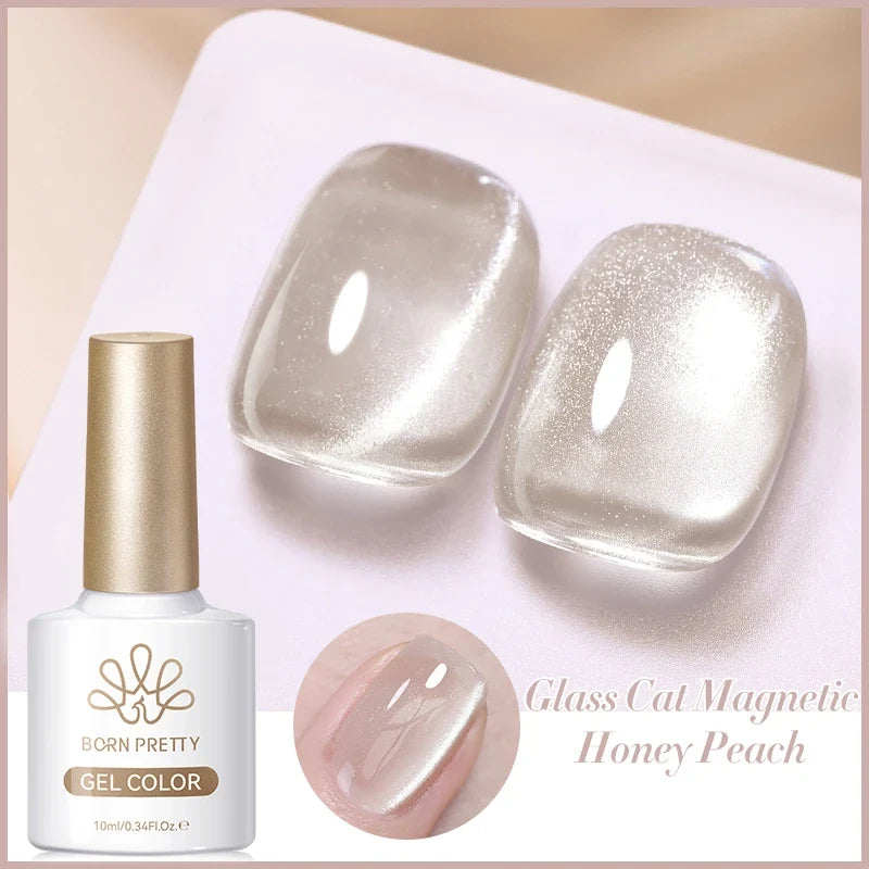 BORN PRETTY 10ml Silver Water Light Cat Magnetic Gel Nail Polish Nail Supplies Vernis Semi Permanent Gel for Fall Winter Nails