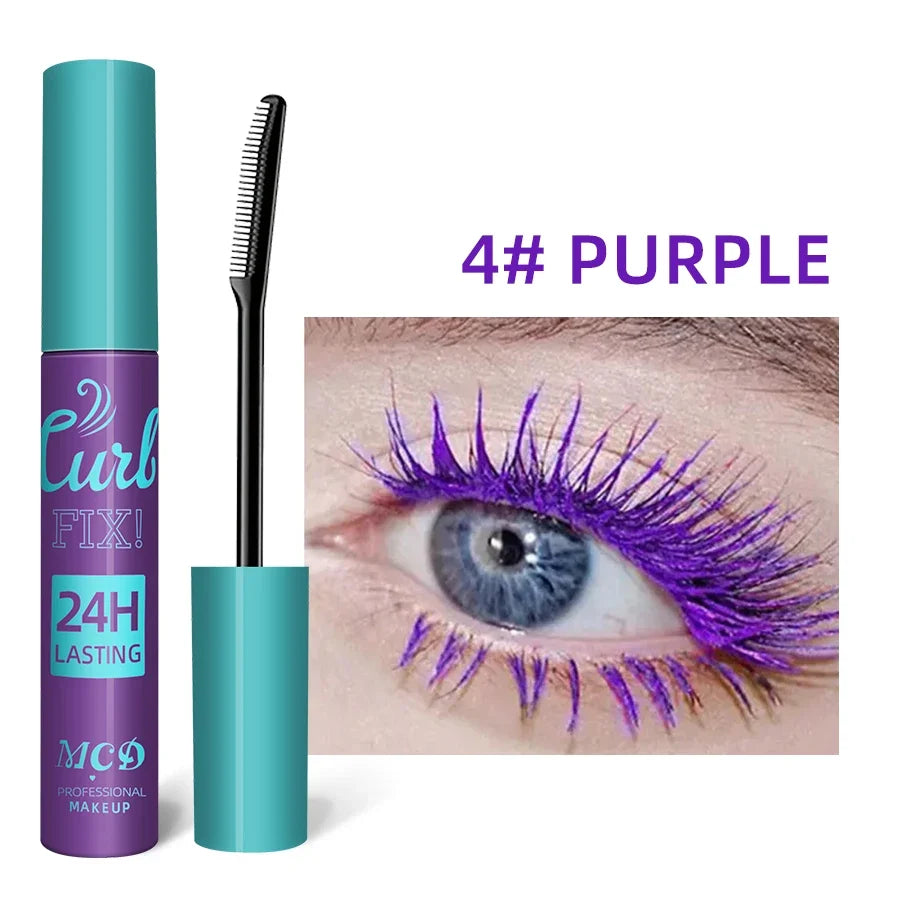 Colorful Slender Mascara Waterproof Fast Drying Curling Eyelashes Multicolor Lashes Makeup  Long Lasting Blue Green  Cosmetic