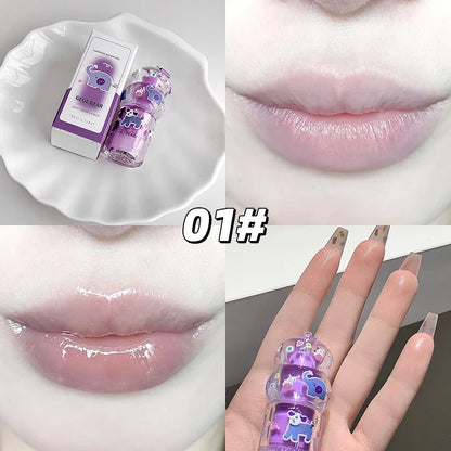Gege Bear Fruit-Flavored Lip Balm Hydrating Cute Keychain Pendant Lipstick Long Lasting Moisturizing Reduce Lip Lines&Lip Base