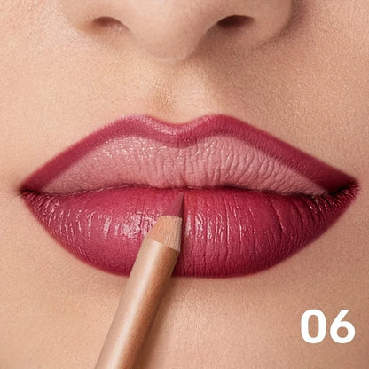 Matte Lip Liner Pencil Nude, Long-Lasting Waterproof, Smudge-Proof, Precise Outline, Smooth Creamy Formula