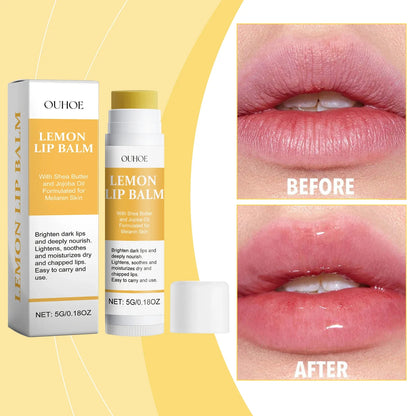 Ginger Lemon Lip Balm Mask Gloss Oil Exfoliating Clean Turmeric Dark Melanin Remove Improve Dullness Moisturizer Lip Balm Care